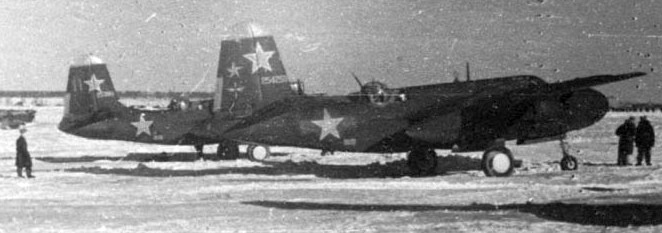 wartime photo russian airplane a20 48 BAP - red tail cap