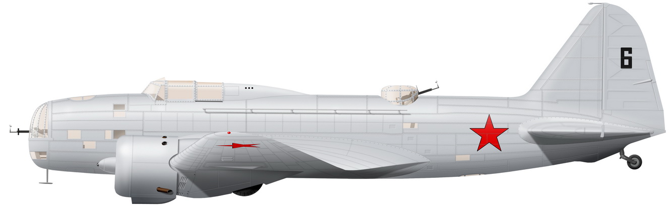 ДБ-3 красная 5 из состава 7-го ДБАП, уничтоженный на аэродроме Митава утром 23 июня 1941 г. 7-й дальне-бомбардировочный авиаполк