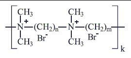 These are linear anion-exchange polymers described by a general formula