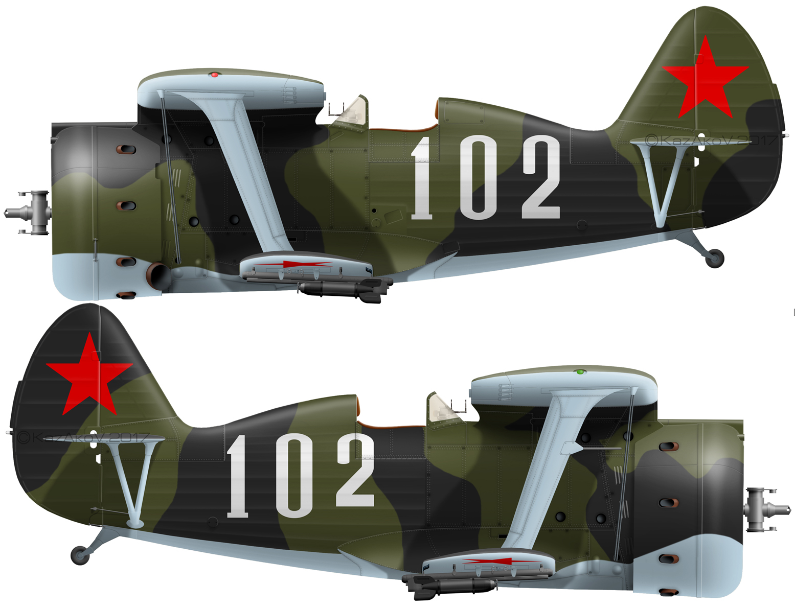аэроплан 71 авп (10 гвкап) ВВС БФ, виды слева и справа.