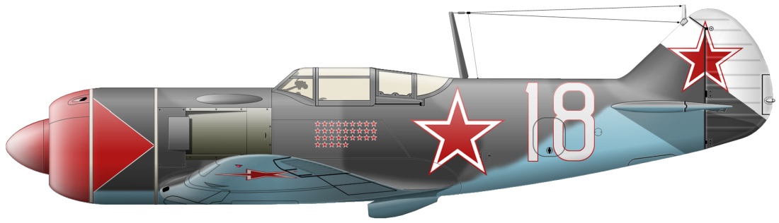 Цветной боковик Ла-7 ВМВ. Маршальский авиаполк