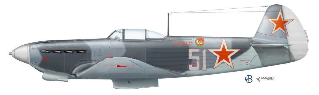 Як-9Д командира б/н 51 21 иап ВВС ББФ подполковника Павлова осень 1944 года