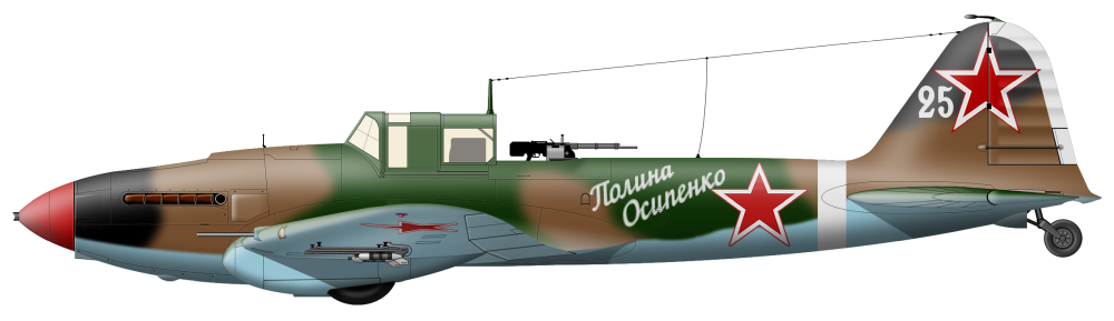 Il-2m3 soviet airplane in combat.