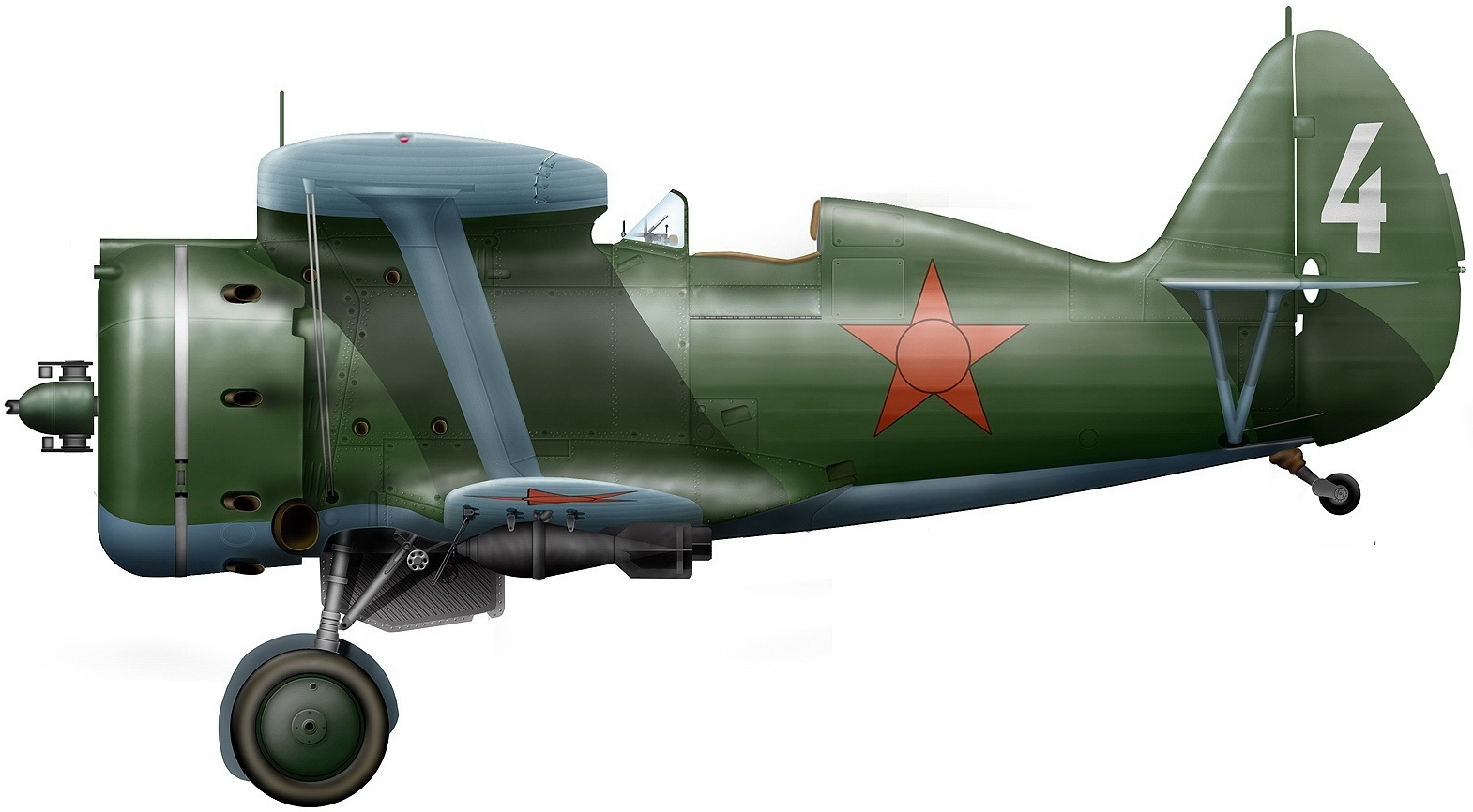И153 из 4-й эскадрильи 61-го ШАП, оставленный из-за боевых повреждений на аэродроме Кедайняй. Реконструкция по фото выполнена Игорем Злобиным.jpg