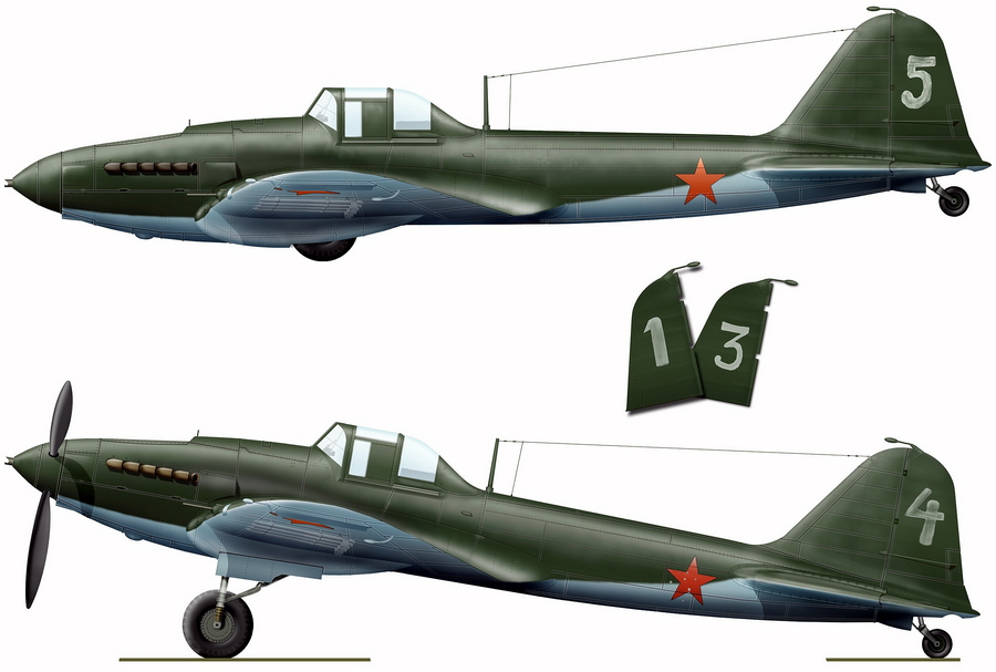 1 3 4 5 Самолёты Ил-2 61-го ШАП, реконструкция по фото