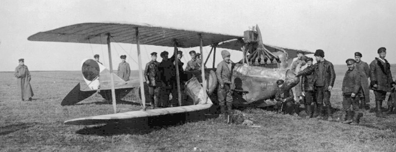 Аварийная посадка трофейного немецкого разведчика DFW C.V