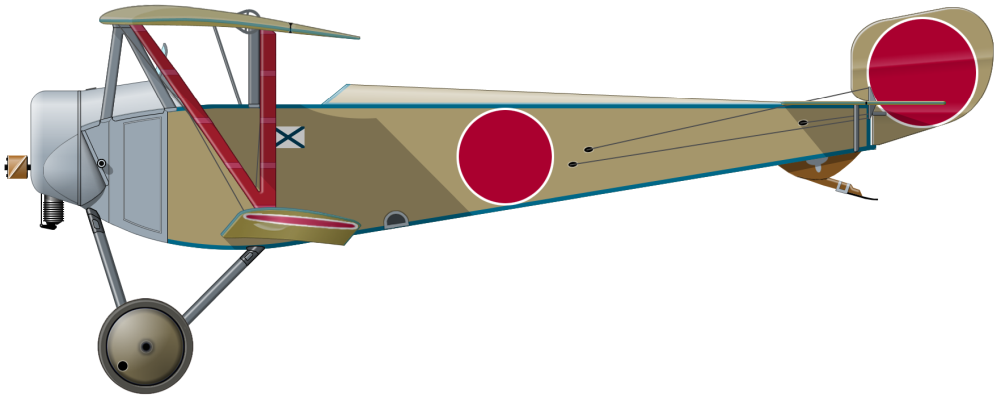 Nieuport X warplane, drawing civil war Russia